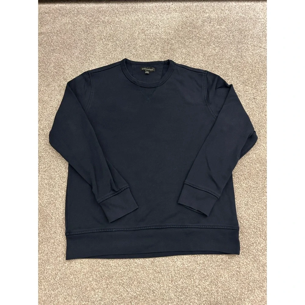Banana Republic Sweatshirt Mens L Navy Blue Excellent Cotton Crewneck Pullover